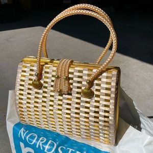 True Vintage 60s Gold + White Summer Purse 💛🤍